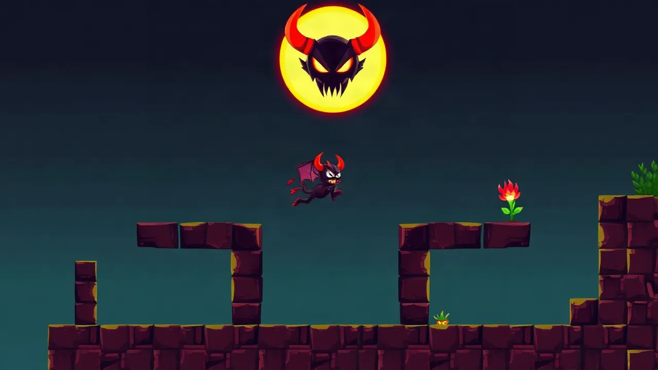 Conquer the Demonic Platformer in Crazy Games Level Devil image