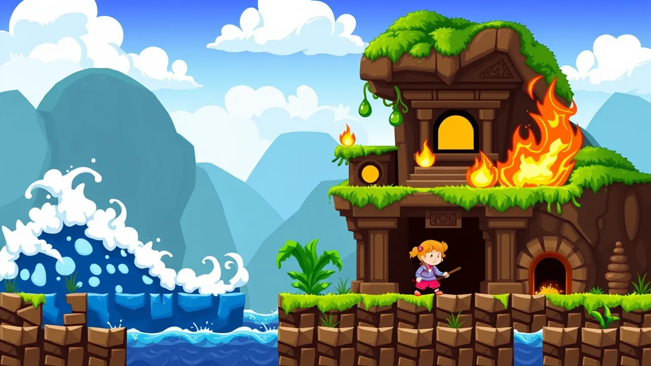 Water girl fire boy unblocked online free co op fun image