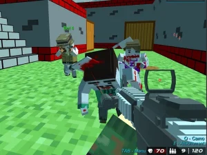 Shooting Zombie Blocky Gun Warfare image