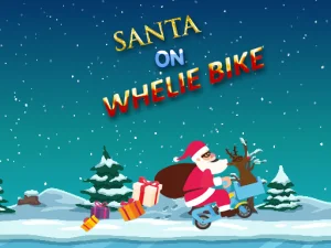 Santa On Wheelie Bike image