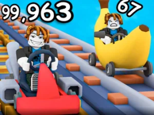 Obby: Climb Up and Slide Down on Minecarts image